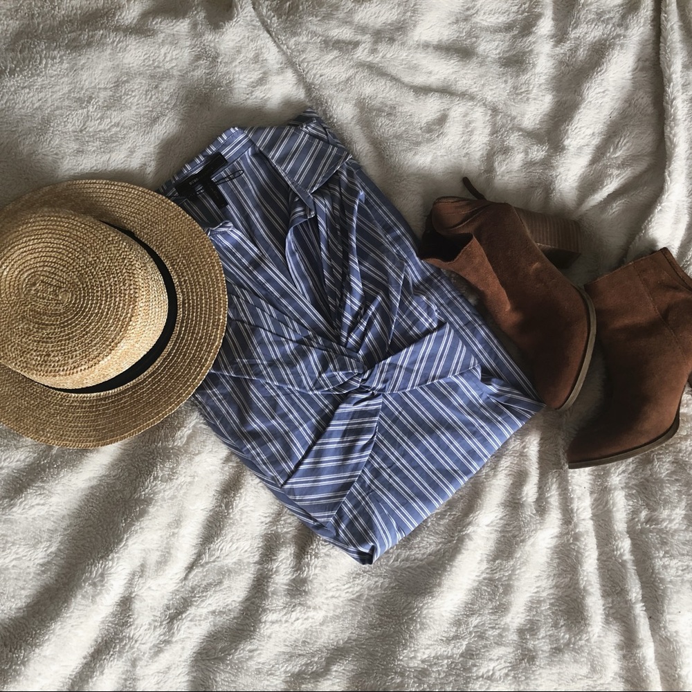 BCBG Sleeveless Striped Tie Dress
